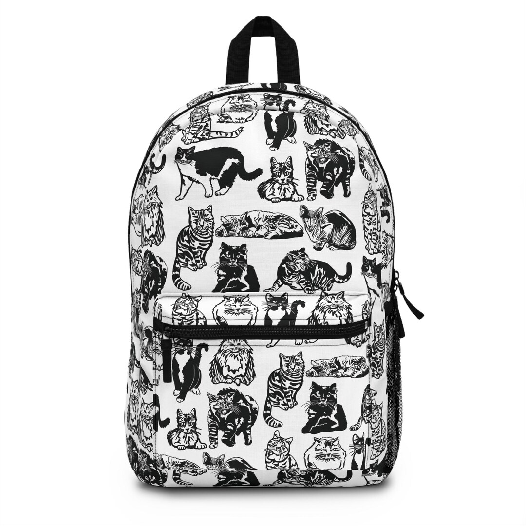 Cat Backpack: Hand-drawn Cats, School Travel Daypack - Etsy