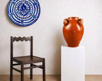 Antique Large Spanish Terracotta Vase —Decorative Pottery Jar, Early 20th Century — 35cm