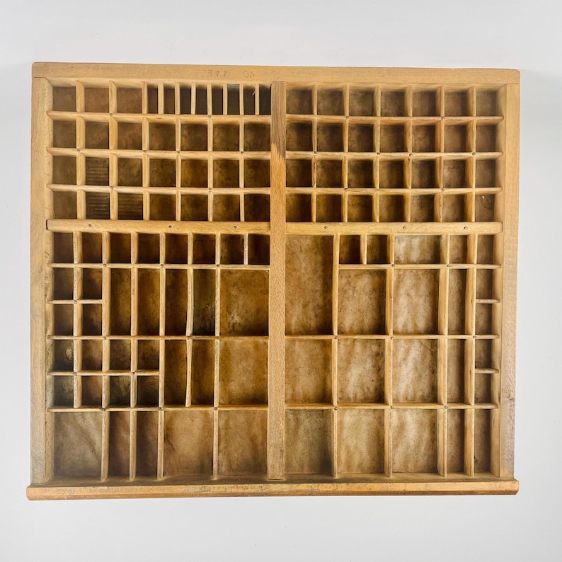 Large Antique French Printers Drawer – Vintage Shadow Box Wooden ...