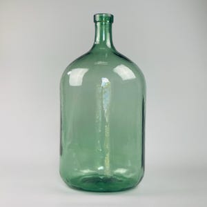 Large Antique French Demijohn – Green Handblown Glass Wine Carboy – 50cm Tall, 15 Liters