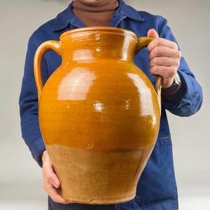 Antique XL Decorative Terracotta Vase — Spanish Pottery Floor Vase — Early 20th Century — 39cm Tall