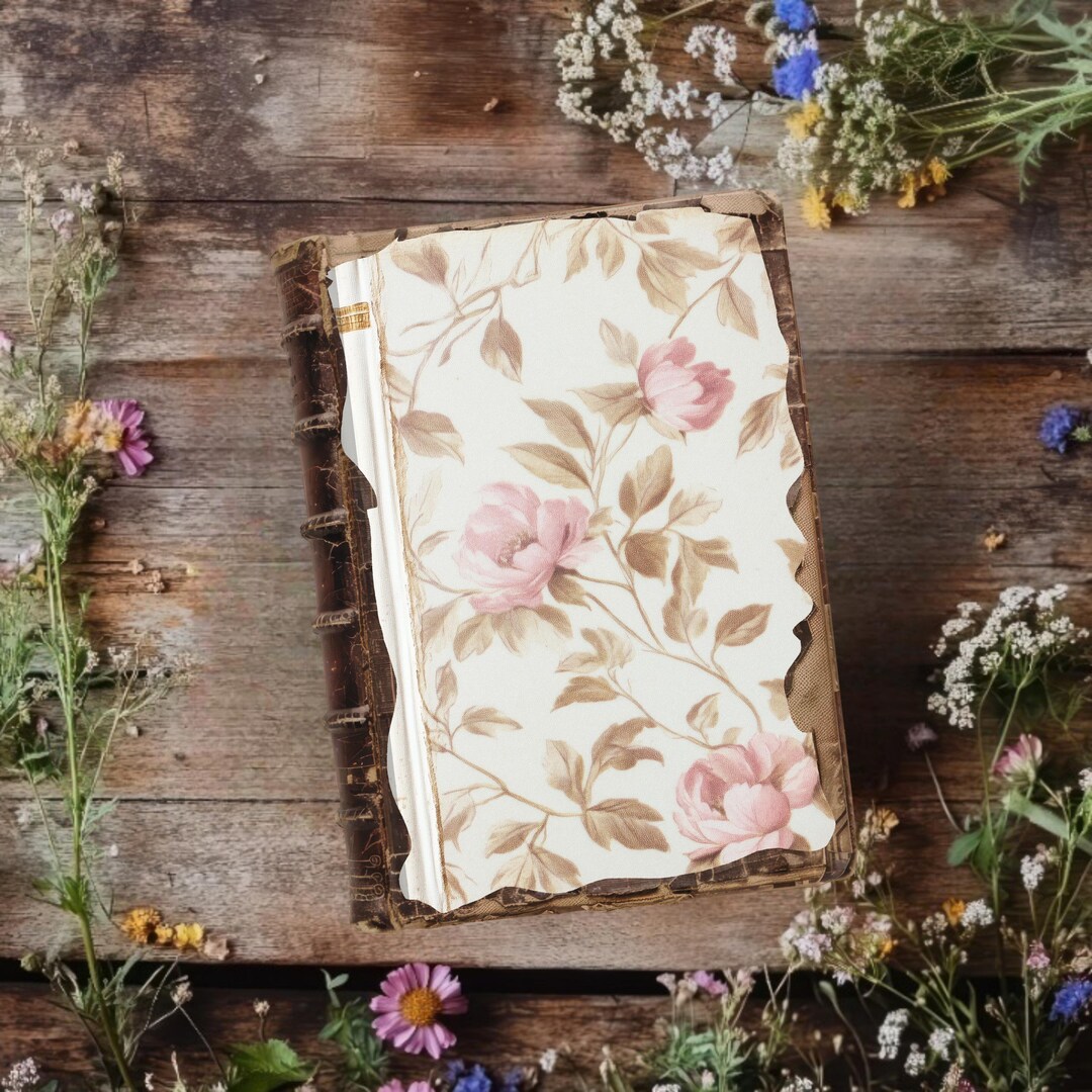 Victorian Pink & Cream Junk Journal Covers Bundle – Vintage Floral ...