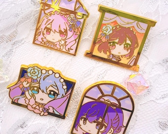 Project Sekai Nightcord Enamel Pins (Kanade, Mafuyu, Ena, Mizuki)
