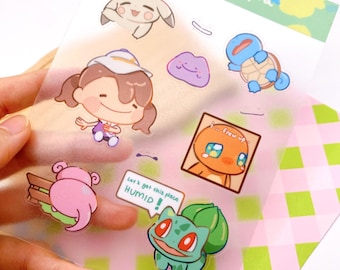 Pokemon Pokopia A6 Transparent Sticker Sheet