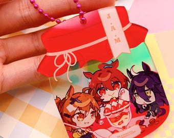 Uma Musume JAM Keychain [ Jungle Pocket, Agnes Tachyon, Manhatten Cafe ]