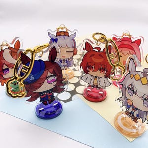 Uma Musume Acrylic Keychain Standees - Agnes Tachyon, Rice Shower, Gold Ship, Haru Urara, Symboli Rudolf, Oguri Cap