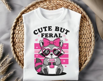 Funny Raccoon With Bow PNG: Retro Sublimation Design (Digital Download)
