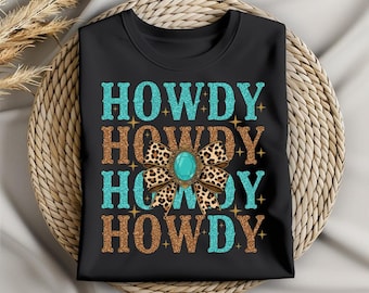 Western Coquette Howdy PNG: Türkises Rindsleder, Cowgirl Design (Digitaler Download)