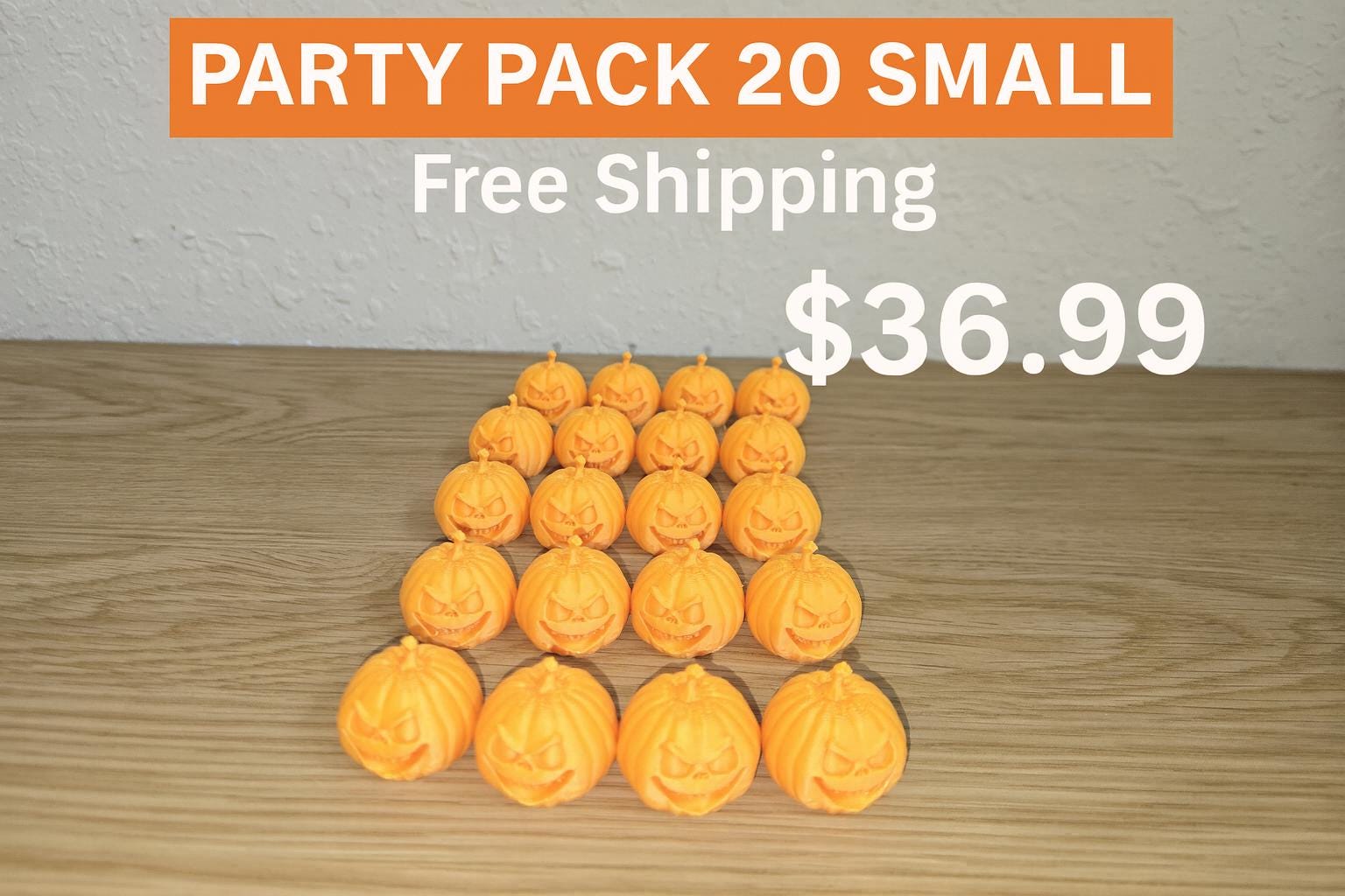 Mini Jack O Lantern Pumpkins, Halloween Shelf Decor