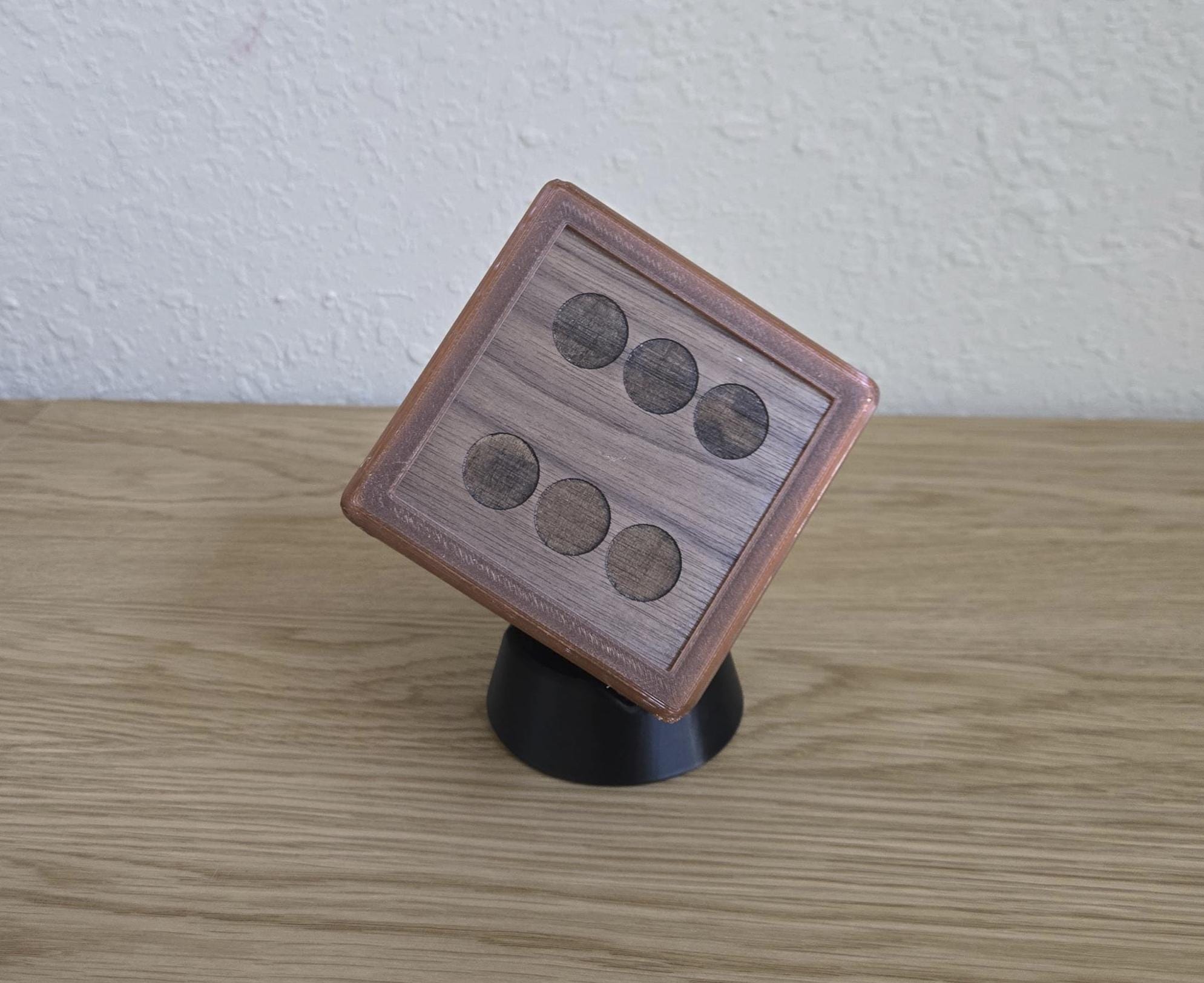 Oversized Walnut Die with Stand, 4 Inch Game Room Decor