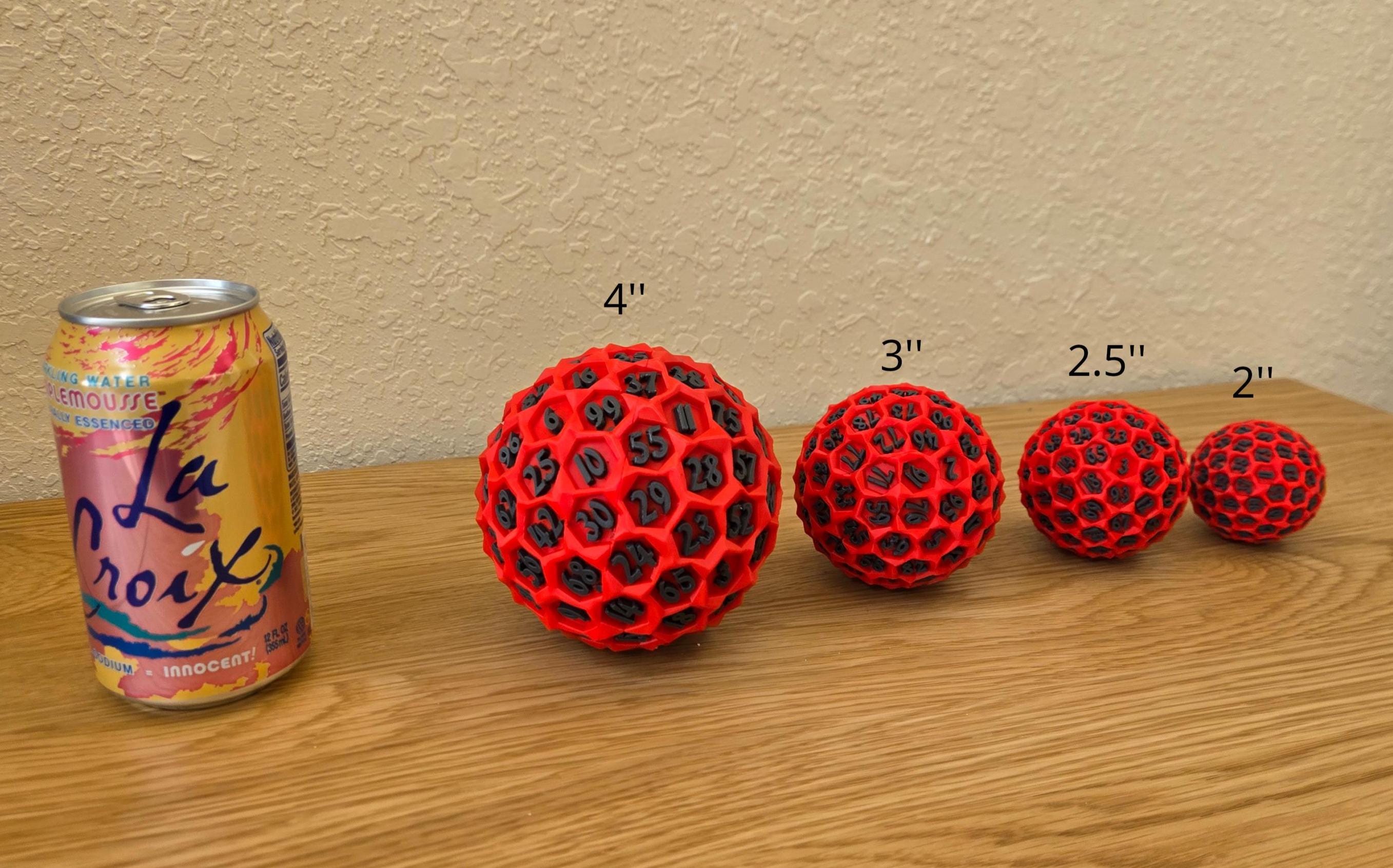 Oversized D100 Percentile Die for RPGs, Giant Tabletop Gift, Multiple Sizes