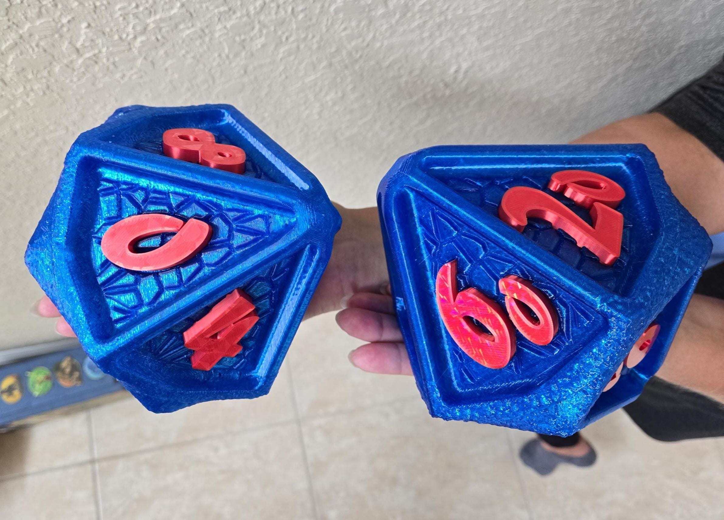 Giant Rubberized D100 Set, Two 6.5 Inch D10 Dice