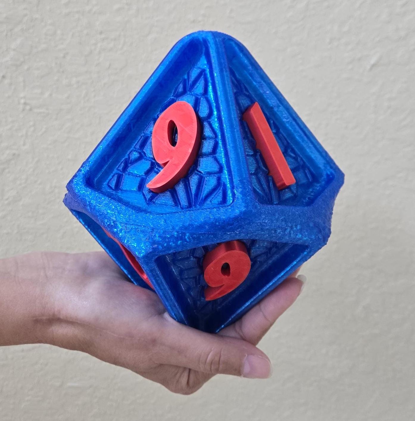 Giant Rubberized D10 Die: 6.5-Inch Soft Indoor Dice