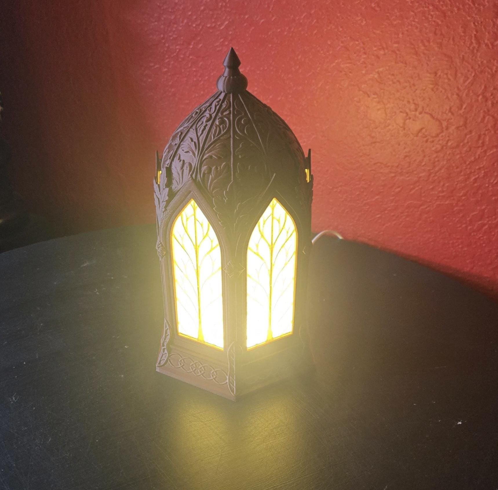 Elven Lantern Night Light, Fantasy Lamp with LED Puck or Tea Light