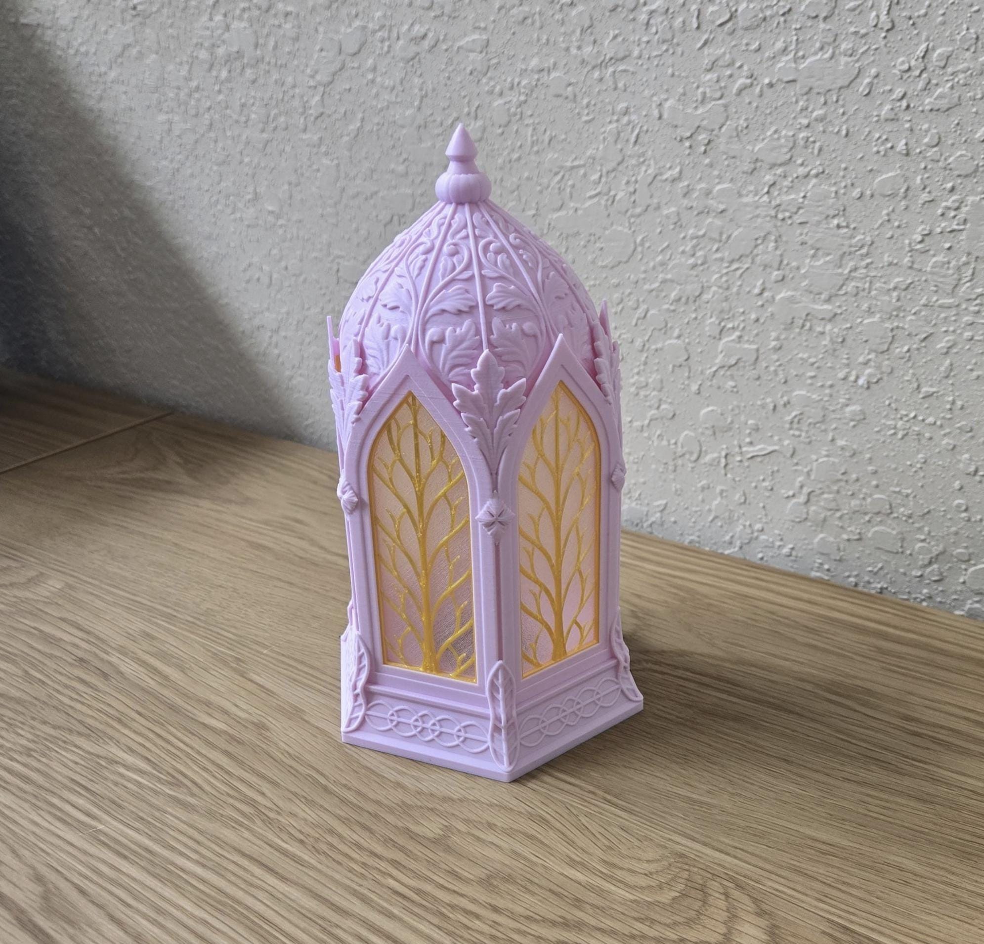 Elven Lantern Night Light, Fantasy Lamp with LED Puck or Tea Light