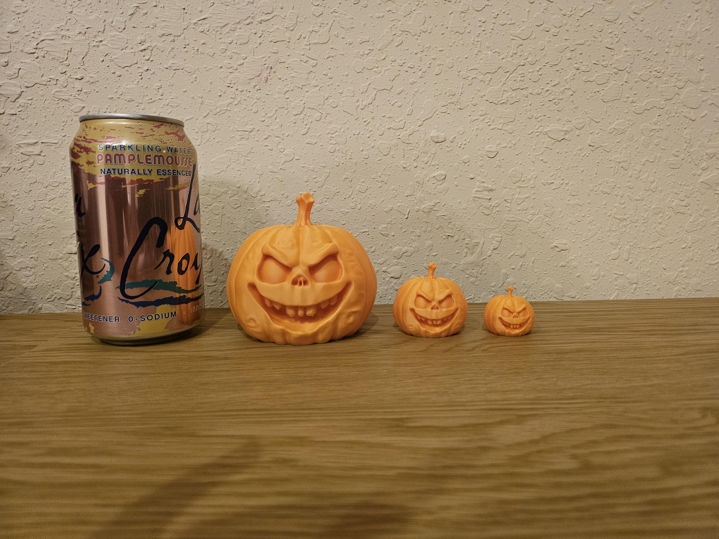 Mini Jack O Lantern Pumpkins, Halloween Shelf Decor