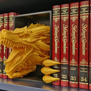 Drachen Buch Nook, Buch Liebhaber Geschenk, Fantasy, Horror, Gothic, Halloween, Regal Dekor,