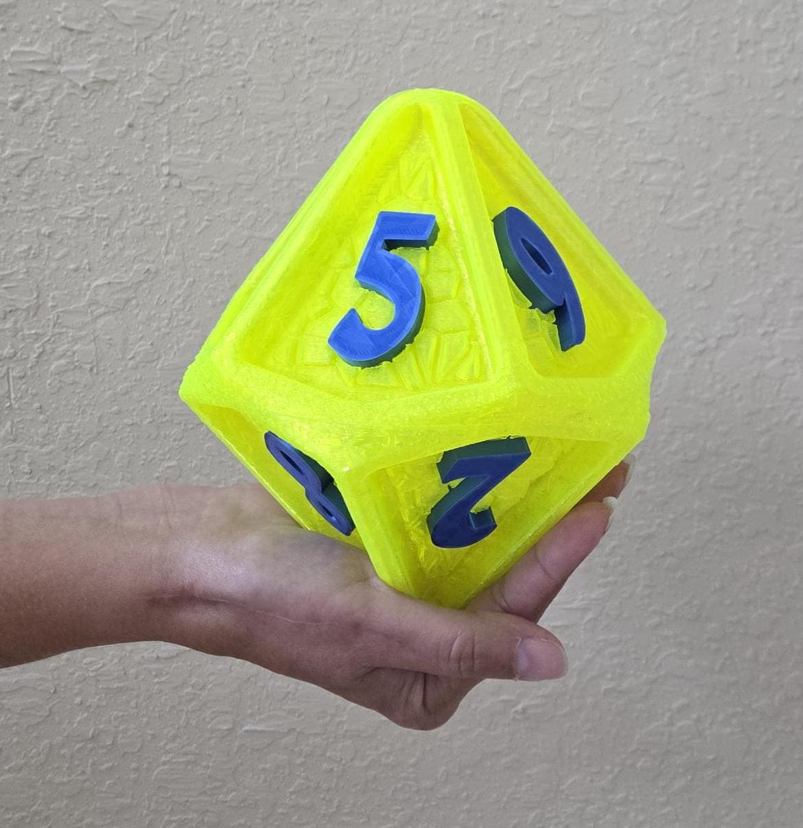 Giant Rubberized D10 Die: 6.5-Inch Soft Indoor Dice