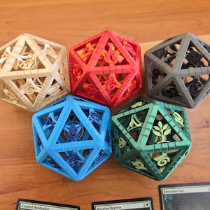 Oversized MTG Spindown D20 Dice Set: 3.2&quot; Mana Color Theme
