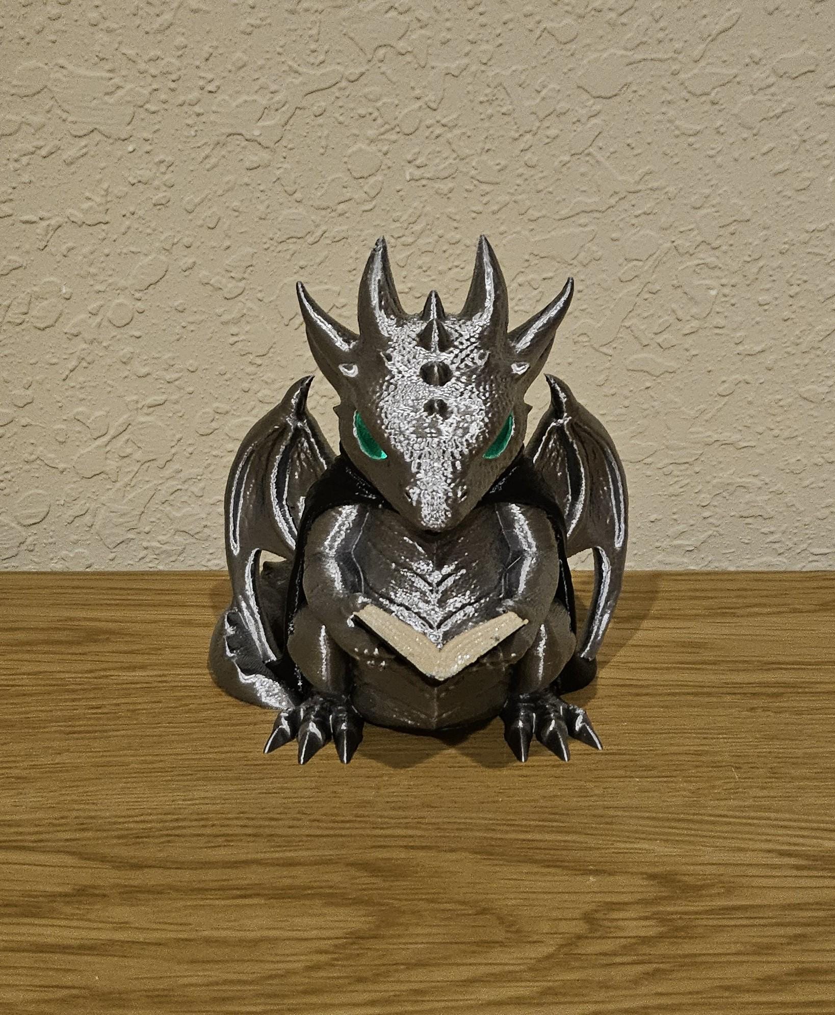 Glowing Reading Dragon Lamp | Cozy Fantasy Night Light | Dragon Lover Gift