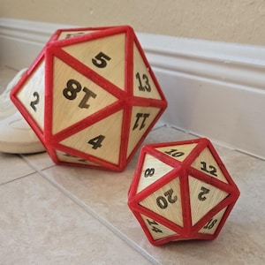 Roll Big with this Oversized Wood D20 - Ideal for Indoor Gaming and Home Decor