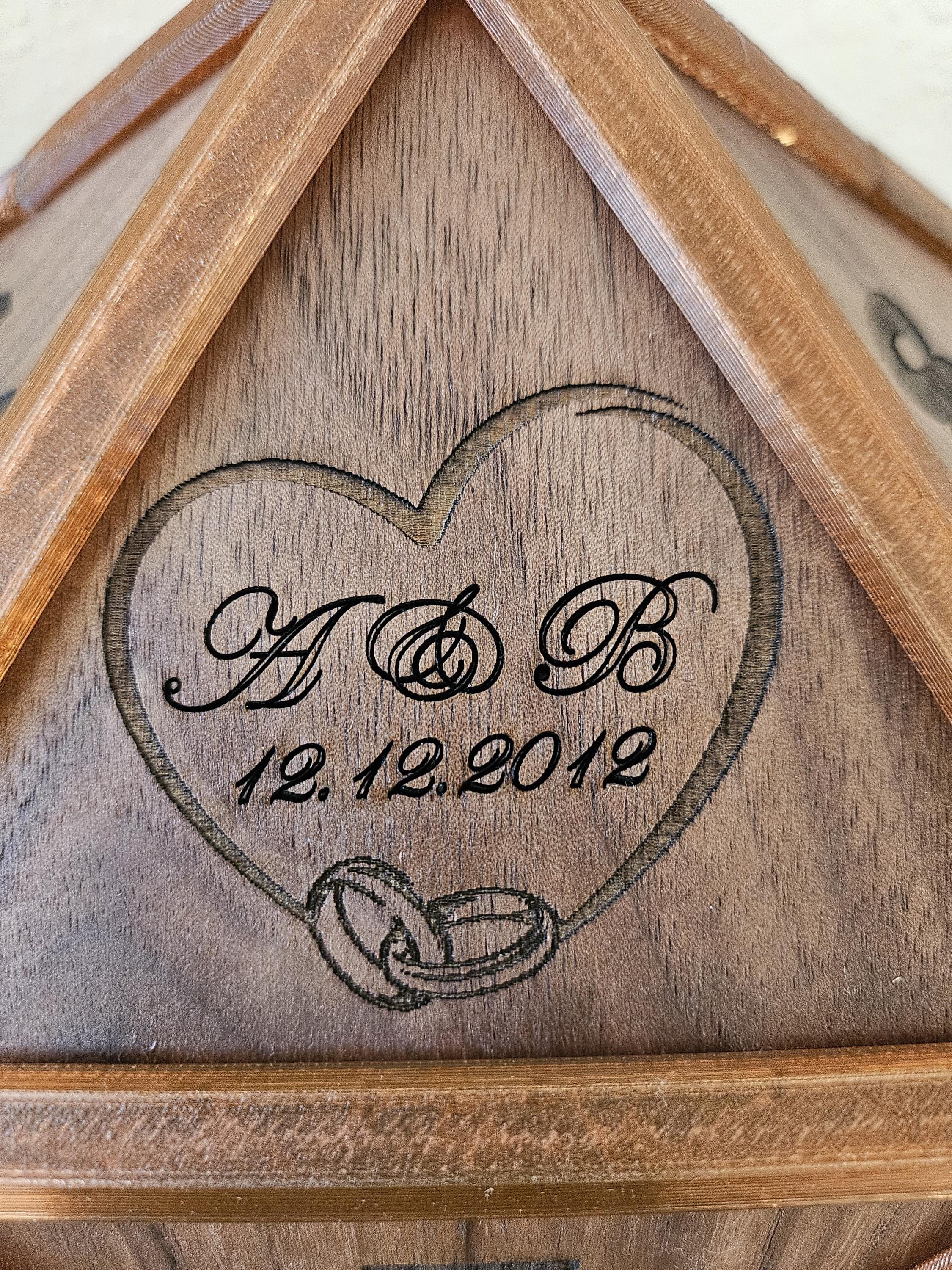 Large Custom D20 Wedding Gift, Oversized Personalized Dice, Walnut or Mahogany Graduation Keepsake