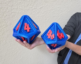 Juego de dados gigantes de goma D100: dados blandos de 6,5 pulgadas para interiores
