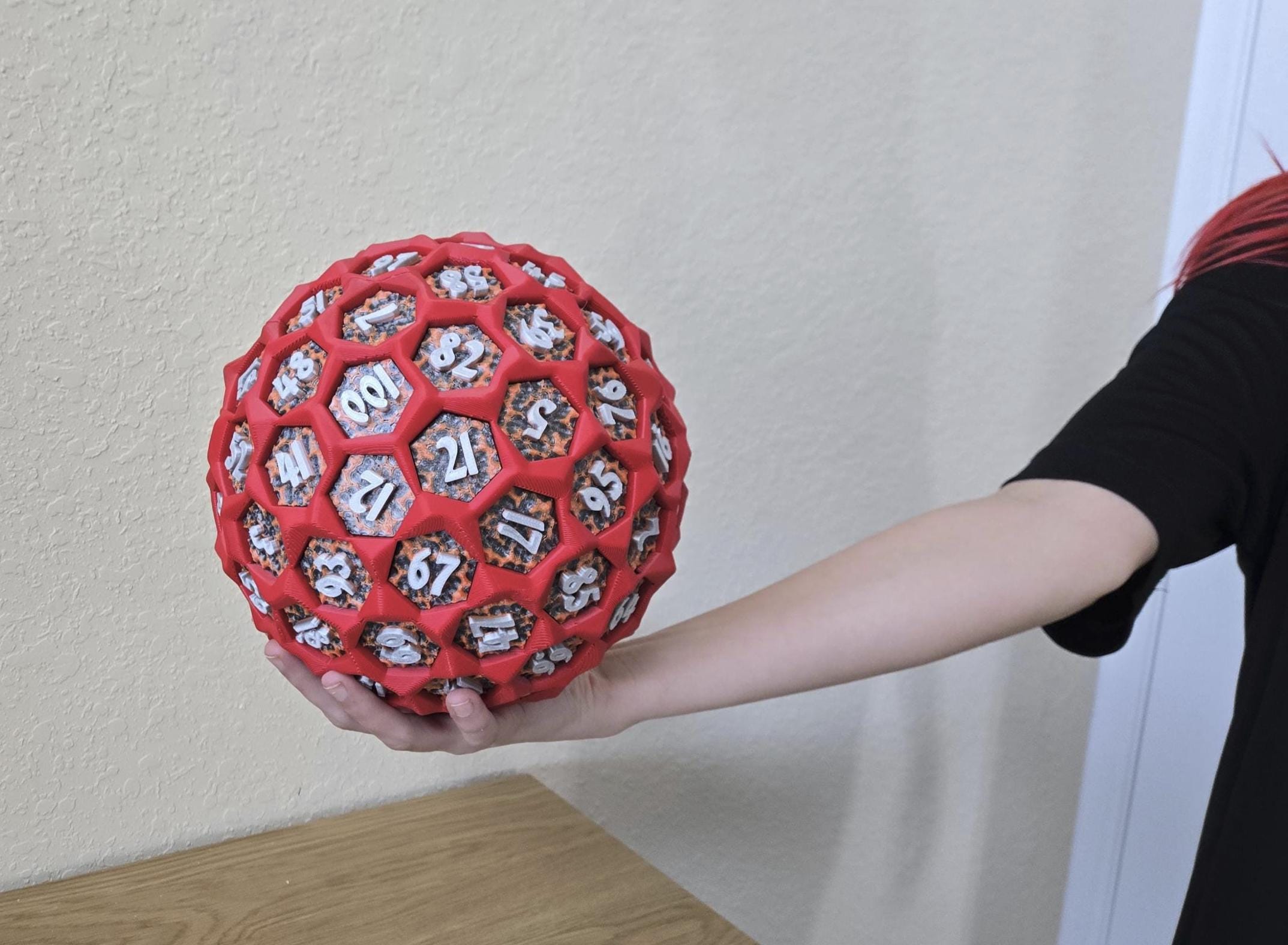 Giant Multicolor Inlay D100, 8.3 Inch Rolling Percentile Die