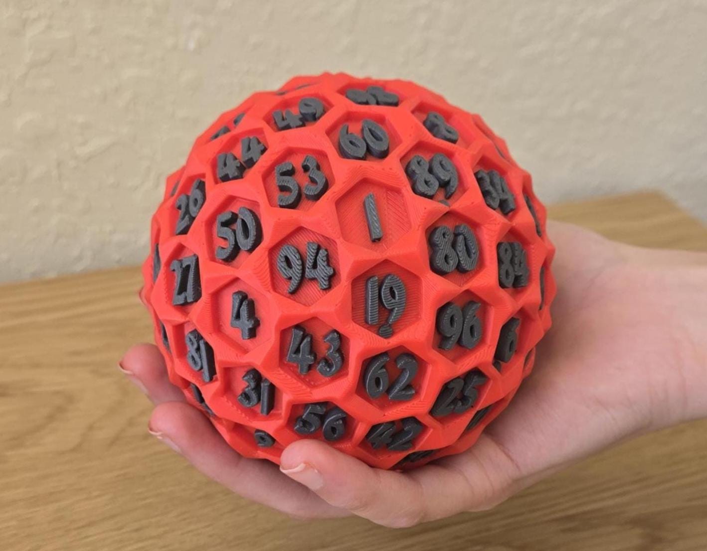 Oversized D100 Percentile Die for RPGs, Giant Tabletop Gift, Multiple Sizes