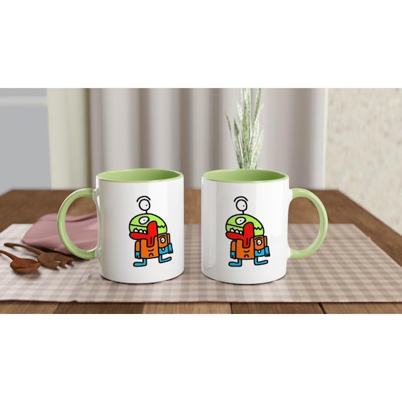 Spikey Mikey White 11oz Ceramic Mug with Colour Inside