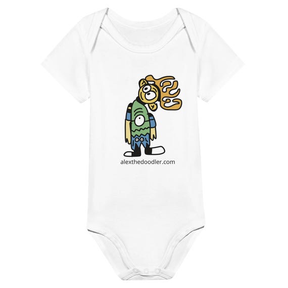 Wavy Hair Boy Unique Classic Baby Short Sleeve Bodysuit