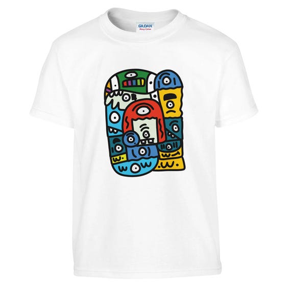 Classic Kids Doodle Crewneck T-shirt | Soft Gildan® 5000B Tee for Playtime Fun
