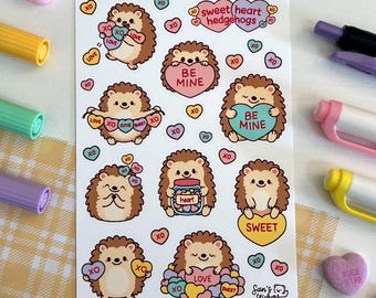 Sweetheart Hedgehogs | Be Mine Stickers