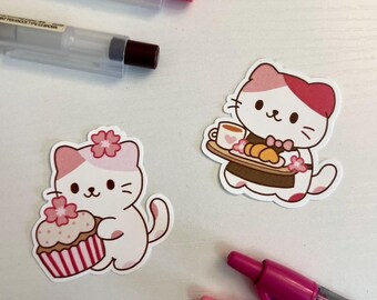 Sakura Cafe Sticker Sheet | Cherry Blossom