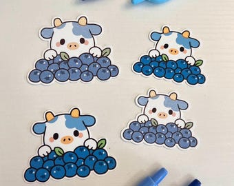 Blue Moo | Blueberry Cow Stickers