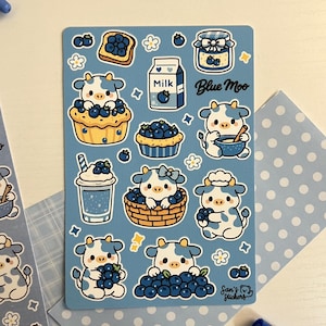 Blue Moo | Blueberry Cow Stickers