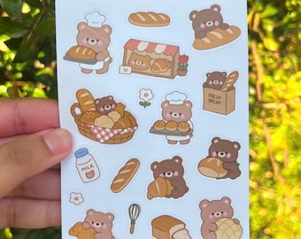 Bread & Bears Sticker Sheet | Bakery, Bear, Bread Stickers