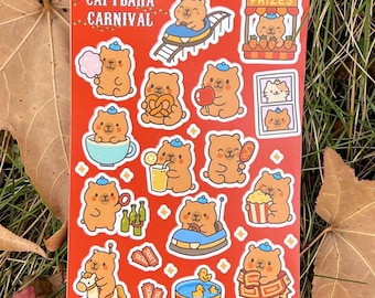 Carnival Capybara Sticker Sheet