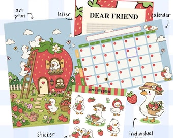 Berry Silly Goose Mail Bundle | Prints and Stickers