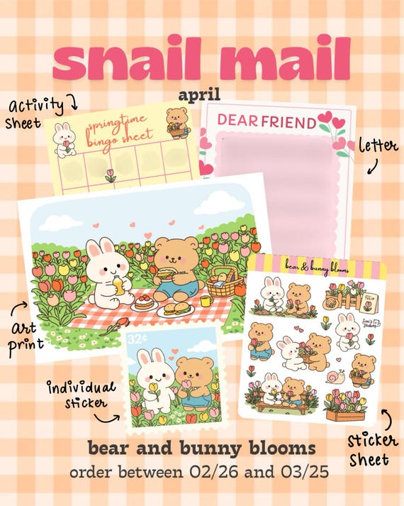 Snail Mail | Monthly Subscription | Prints and Stickers