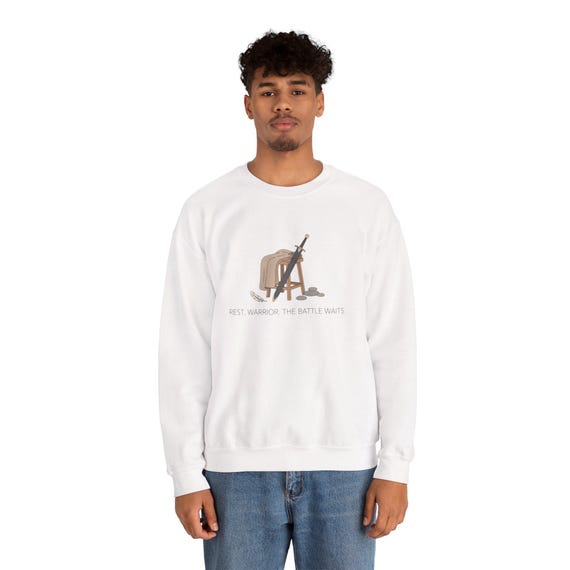 Take It Easy Warrior soft life sweatshirt | minimalist slow life micro-print