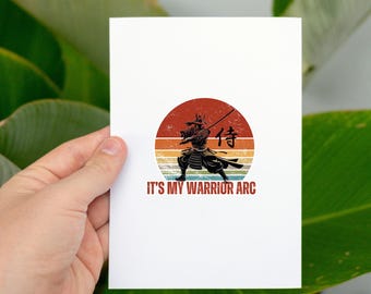 Samurai Retro Sunset It's My Warrior Arc Sticker | Kiss-Cut Sticker