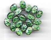 LOW PRICE 14x10mm 3 pcs Emerald Sea Green Fire Opal Dragons Breath glass cab cabochon Czech DIY Jewelry Necklace Pendant Pin Ring Earrings