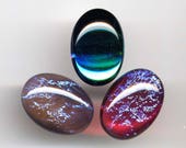 SALE 18x13mm 3 pcs Bermuda Blue Green, Red Dragons Breath, Rare Blue Tanzanite glass crystal opal cabochons Czech diy Necklace Bracelet Pin