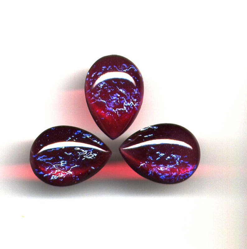 WHOLESALE* DISCOUNT 10 Pcs 25x18mm BIG Pear Teardrop Dragons Breath Mexican Fire Opal glass cab cabochon Czech diy Pendant Necklace Bracelet