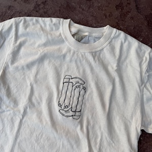 Cowgirl Boots Embroidered Comfort Colors T-Shirt, Cowgirl T-Shirt, Embroidered Western Boots, Cowgirl Shirt