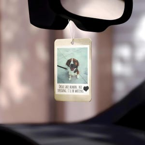 Personalized Pet Photo Car Ornament Hanging Car Polaroid Any Image Custom Scented Charm Gift, Personalized Car Accessory