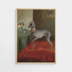 Vintage Windhund Druck: Antikes Hunde Portrait Wandkunst