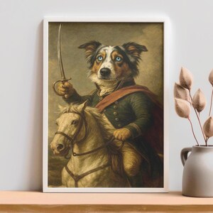 Custom Renaissance Dog Portrait Print - Personalized Royal Pet Wall Art, Funny Dog Lover Gift, Unframed Custom Pet Decor