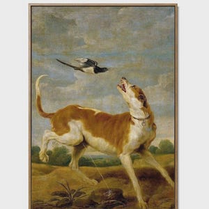 Vintage Windhund Malerei Fine Art Print | Antik Tier Portrait Geschenk für Tierliebhaber | Gedruckt und versendet Physische Wanddekoration